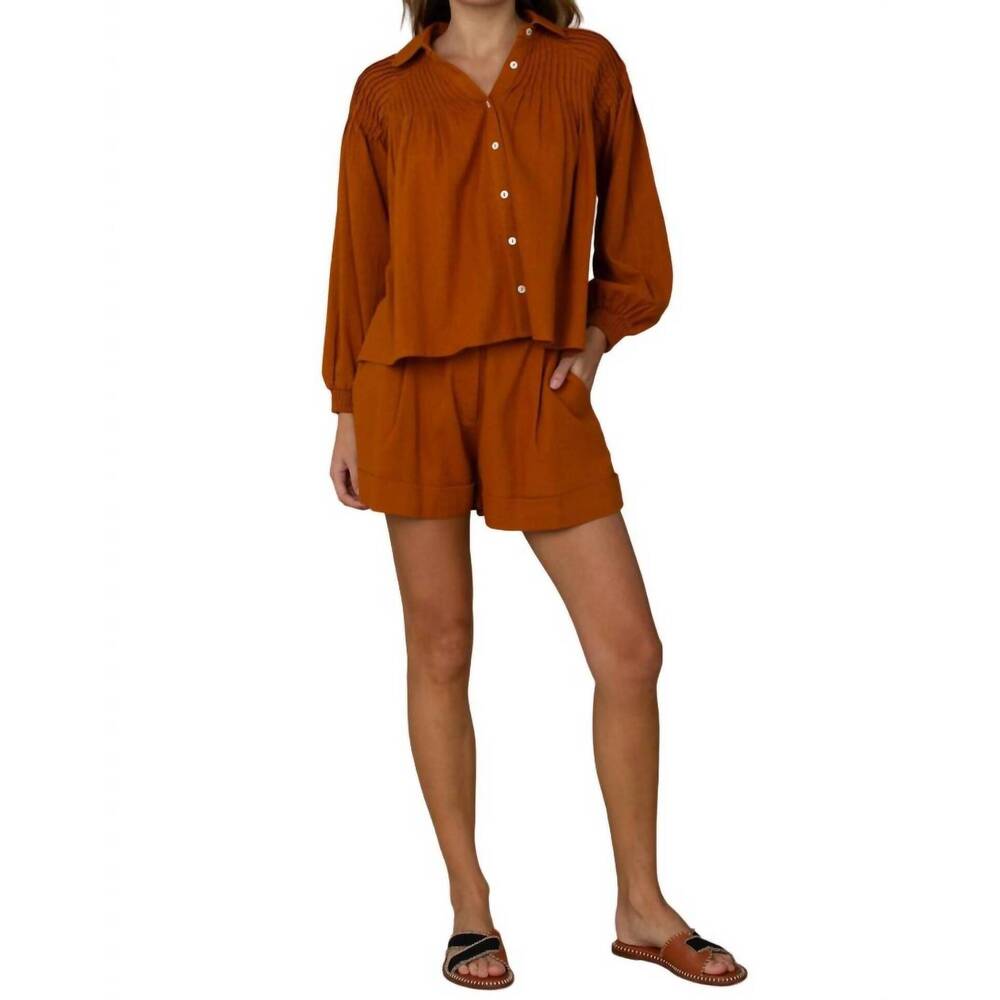 NEW ELIZABETH JAMES THE LABEL sami shorts in butterscotch